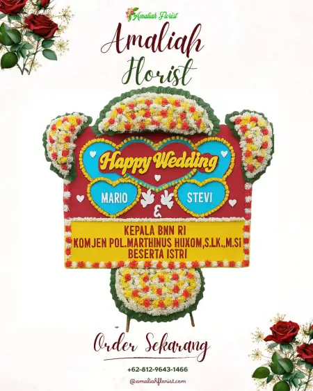Papan Bunga Pernikahan Lamper Tengah